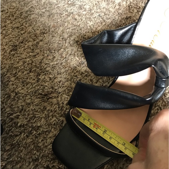 NWOT Black slip on fancy heel sandals - Picture 10 of 10